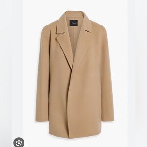 NWT Theory Wool & Cashmere Camel Brown Open Front Jacket size M